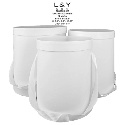 White 3-Piece Round Gift Box Set - 1/pk 12bx/cs cs.12