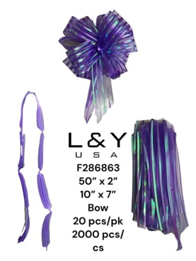 10' Purple Gift Bow -2000eas/cs - 20/pk 100bx/cs cs.100