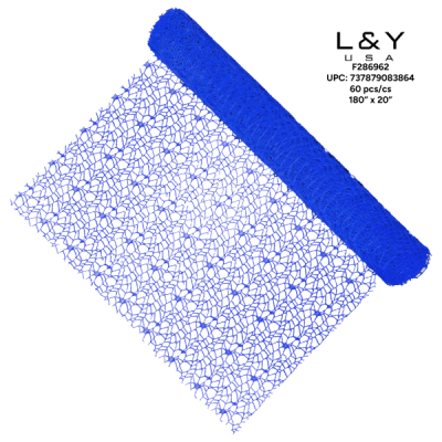 Royal Blue Floral Decor Paper Roll 60Roll/cs - 12/pk 5bx/cs cs.60