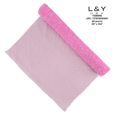 Pink Mesh with Foam Sprinkle - 12/pk 5bx/cs cs.60