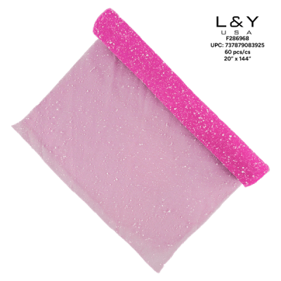 Fuchsia Mesh with Foam Sprinkle - 12/pk 5bx/cs cs.60