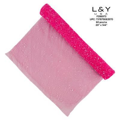 Hot Pink Mesh with Foam Sprinkle - 12/pk 5bx/cs cs.60