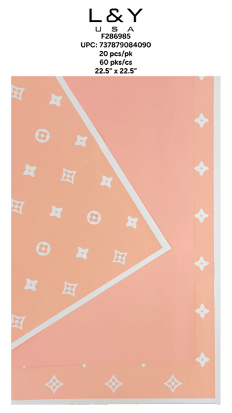 Pink 5 Leaf Plastic Floral Paper - 20/pk 60bx/cs cs.60