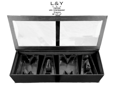 3D Black MAMA Flower Box - 1/pk 12bx/cs cs.12