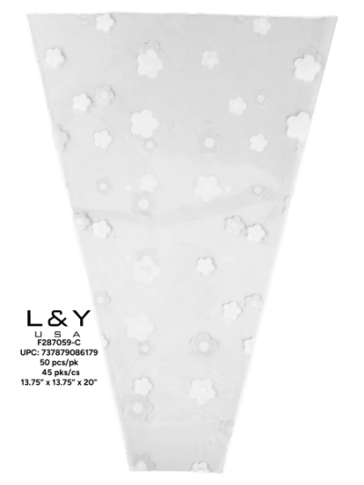 White Blossom Bouquet Sleeves - 50/pk 45bx/cs cs.45