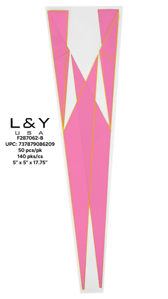 Pink Triangle Pattern Flower Sleeves - 50/pk 140bx/cs cs.140