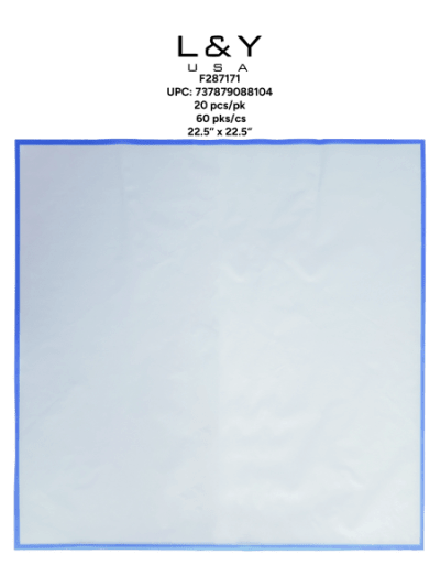 Blue Frosted Floral Paper with Trim - 20/pk 60bx/cs cs.60