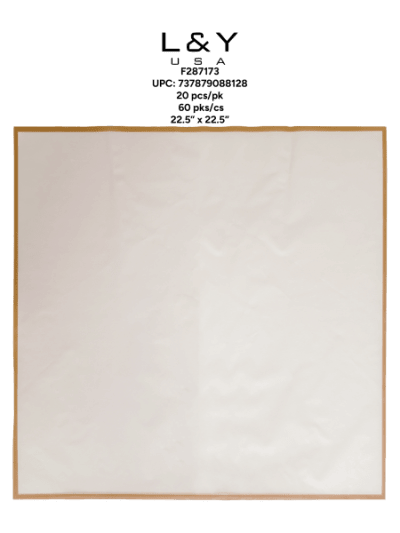 Brown Frosted Floral Paper with Trim - 20/pk 60bx/cs cs.60