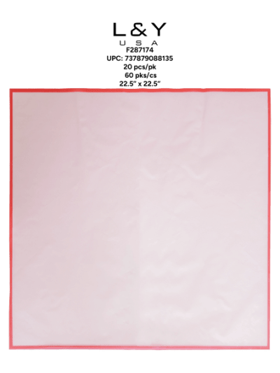 Red Frosted Floral Paper with Trim - 20/pk 60bx/cs cs.60