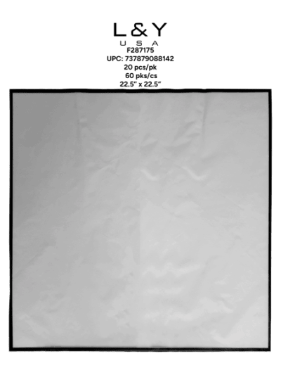 Black Frosted Floral Paper with Trim - 20/pk 60bx/cs cs.60