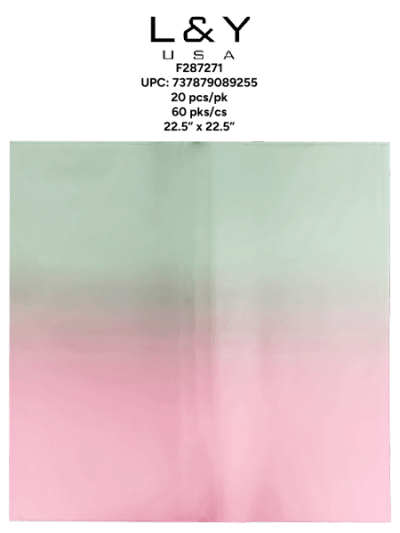 Pink-Green Gradient Flower Paper - 20/pk 60bx/cs cs.60
