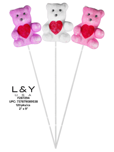 Foam Bear with Heart 7cm - 12/pk 120bx/cs cs.120