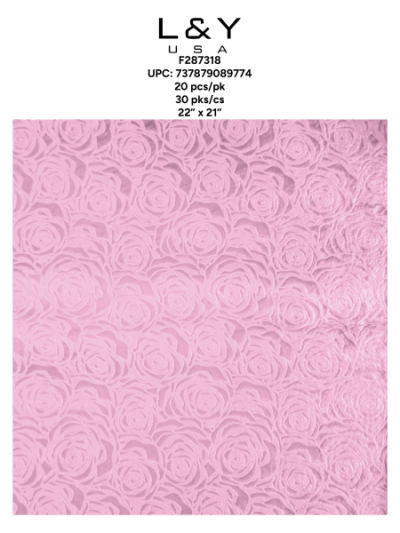 Pink Velvet Rose Wrapping Paper - 20/pk 50bx/cs cs.50