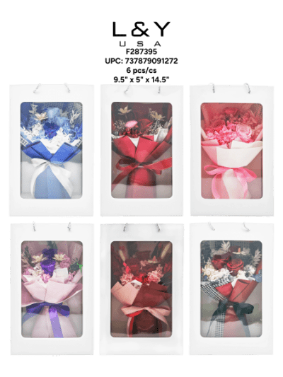 Small Artificial Rose Bouquet Display Box - 1/pk 6bx/cs cs.6