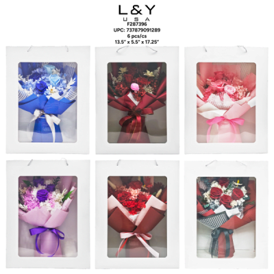 Large Artificial Rose Bouquet Display Box - 1/pk 6bx/cs cs.6