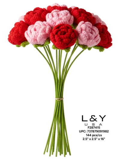 Crocheted Pastoral Rose - 12/pk 12bx/cs cs.144