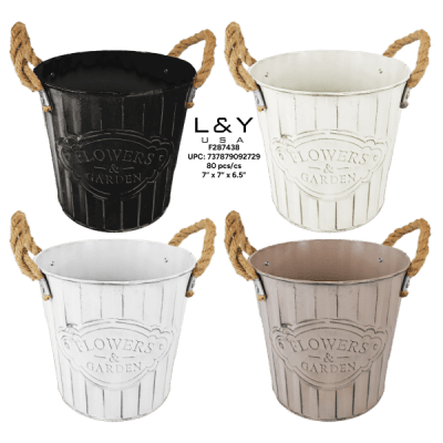 Flower Basket with Woven Rope Handle - 12/pk 6bx/cs cs.72