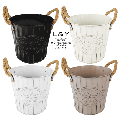 Heart Handle Iron Bucket with Lights - 12/pk 5bx/cs cs.60