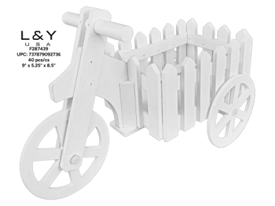 White Tricycle Flower Baskets - 1/pk 40bx/cs cs.40