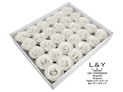 White Glitter Artificial Flower - 30/pk 10bx/cs cs.300