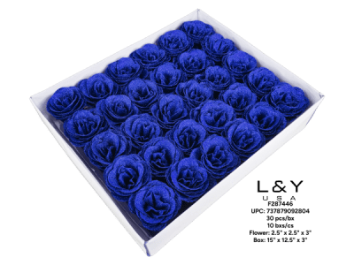 Royal Blue Glitter Artificial Flower - 30/pk 10bx/cs cs.300