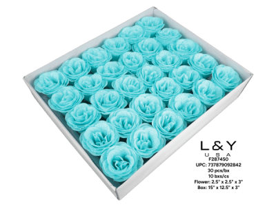 Cyan Glitter Artificial Flower - 30/pk 10bx/cs cs.300