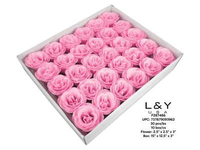 Pink Glitter Rose Box - 10 bxs/cs - 30/pk 10bx/cs cs.300