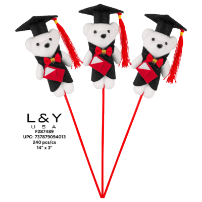 Graduation Bear Sticks - 12/pk 20bx/cs cs.240