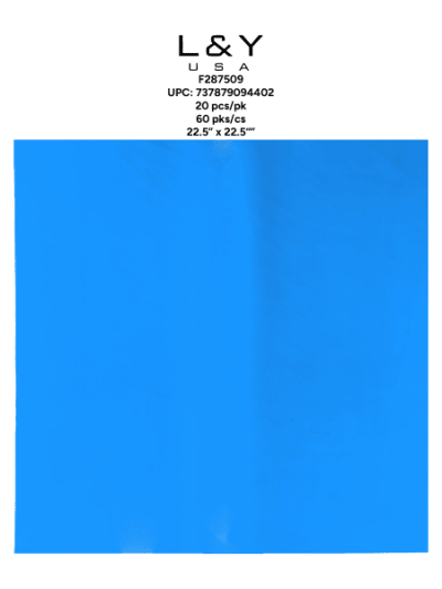Plain Blue Frosted Floral Paper - 20/pk 60bx/cs cs.60