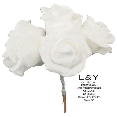 White Glittery Flower - 50/pk 60bx/cs cs.60