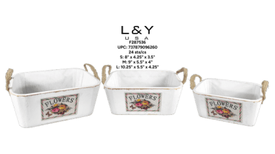 3-piece Wide Flower Basket Set - 1/pk 24bx/cs cs.24