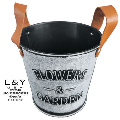 Rustic Flower Bucket - 12/pk 5bx/cs cs.60