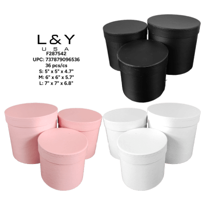 3-Set Mix Color Round Boxes Set - 1/pk 36bx/cs cs.36