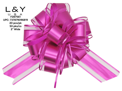 Shiny Plum Pull Flower Ribbon - 20/pk 50bx/cs cs.50pk
