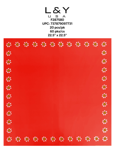 Red Ollita de Barro Floral Paper - 20/pk 60bx/cs cs.60
