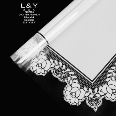 White Lace-Pattern Floral Papers - 20/pk 60bx/cs cs.60