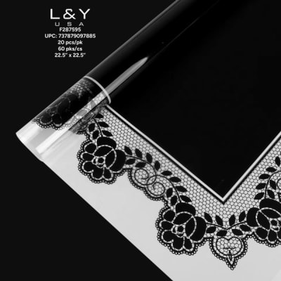 Black Lace-Pattern Floral Papers - 20/pk 60bx/cs cs.60