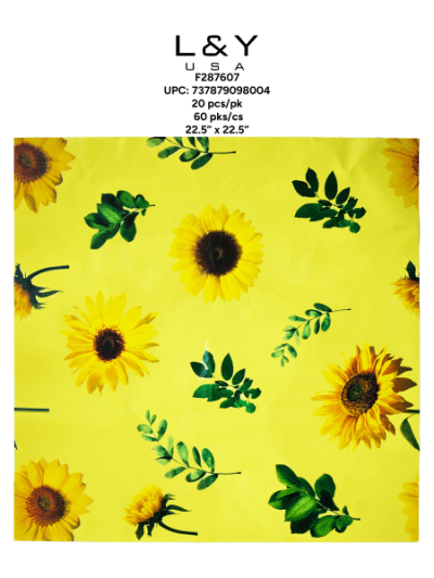 Yellow Sunflower Floral Paper - 20/pk 60bx/cs cs.60