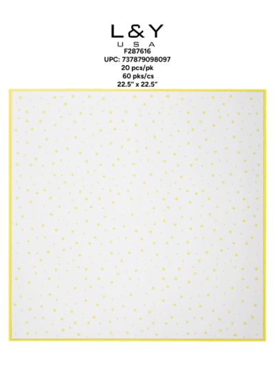 White Golden Edge Polka Dot Floral Papers - 20/pk 60bx/cs cs.60