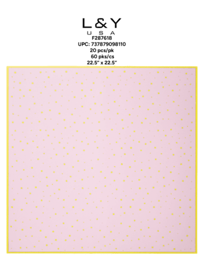 Pink Golden Edge Polka Dot Floral Papers - 20/pk 60bx/cs cs.60