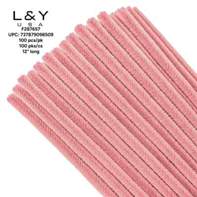 Pink Chenille Stems - 10/pk 100bx/cs cs.100