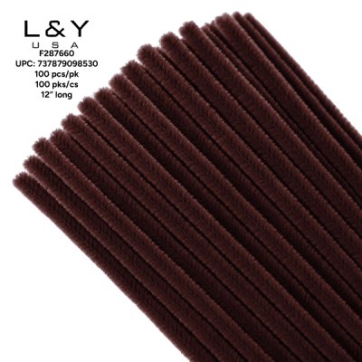 Dark Red Chenille Stems - 10/pk 100bx/cs cs.100