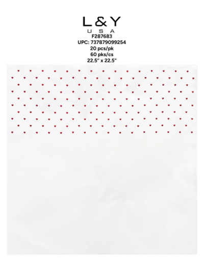 White Shiny Foil Heart Floral Papers - 20/pk 60bx/cs cs.60