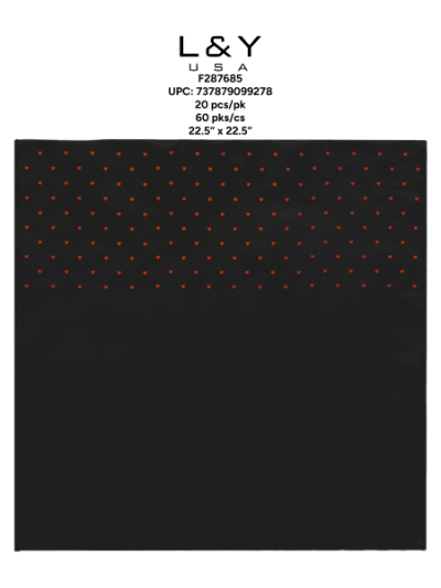 Black Shiny Foil Heart Floral Papers - 20/pk 60bx/cs cs.60