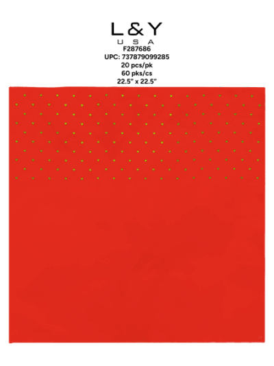Red Shiny Foil Heart Floral Papers - 20/pk 60bx/cs cs.60