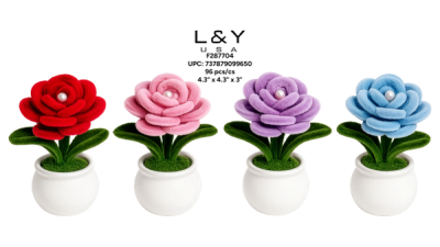 Pipe Cleaners Mini Rose Pots - 12/pk 8bx/cs cs.96