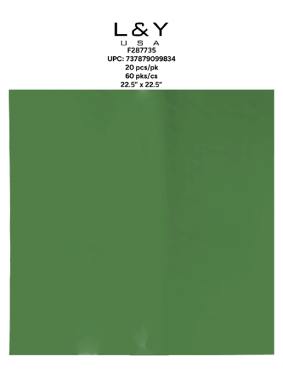 Plain Dark Green Translucent Floral Paper - 20/pk 60bx/cs cs.60