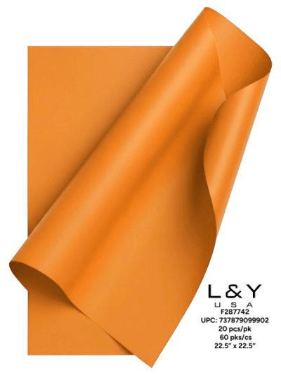 Solid Orange Floral Paper - 20/pk 60bx/cs cs.60