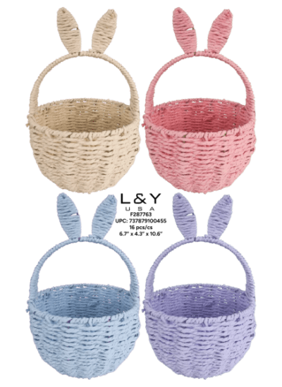 Bunny Ear Woven Baskets - 1/pk 16bx/cs cs.16
