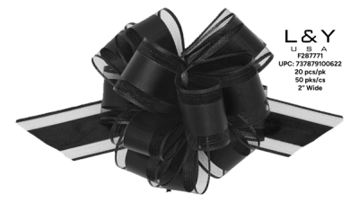 Matte Black Pull Flower Ribbon - 20/pk 50bx/cs cs.50